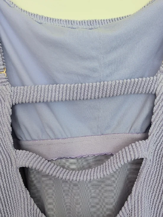 Lilac Ribbed Plus Size One-Piece Swimsuit - Picture 3 of 6